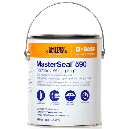 Waterplug Master Builders MasterSeal 590 Hydraulic Cement 10 lb Gray RWPLUGHC1G